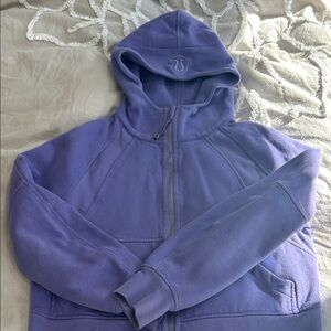 Lululemon Athletica Purple Cropped Zip Up Scuba Hoodie XS S